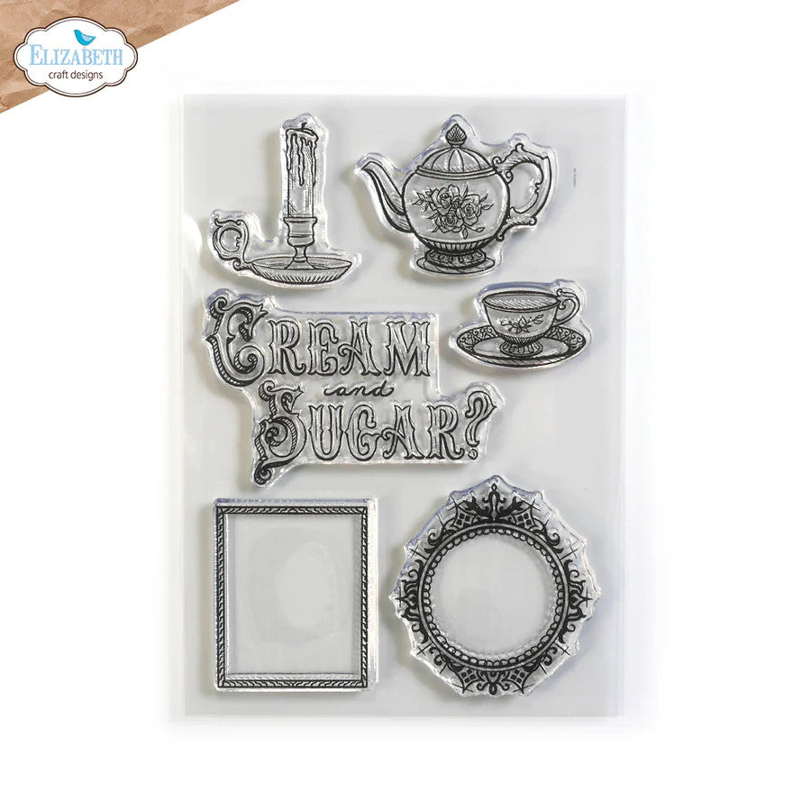 Elizabeth Craft Designs Cream and Sugar Stamp Set CS282